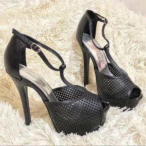 Shoedazzle Open Toe Platform Stiletto Heel Pumps